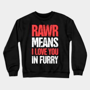 Funny Anthro Furry Fandom Fursuit Con Gift Crewneck Sweatshirt